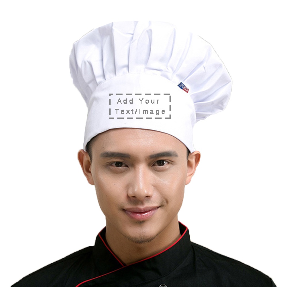 Custom Print Bar Costume Bouffant Stitchwork Cap Kitchen Cook Fabric Japanese Embroidery Chef Hat
