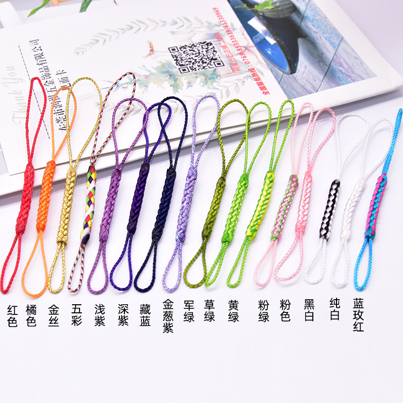Spot goods colorful double-ended braided bell hanging rope jewelry acessory