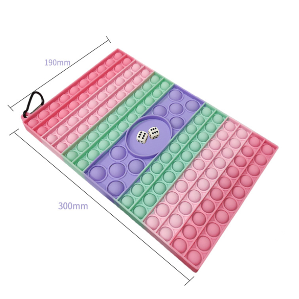Push bubble Popper Silicone Chess Chessboard Toys Sensory Pop Fidget Game dice Checkerboard 210761