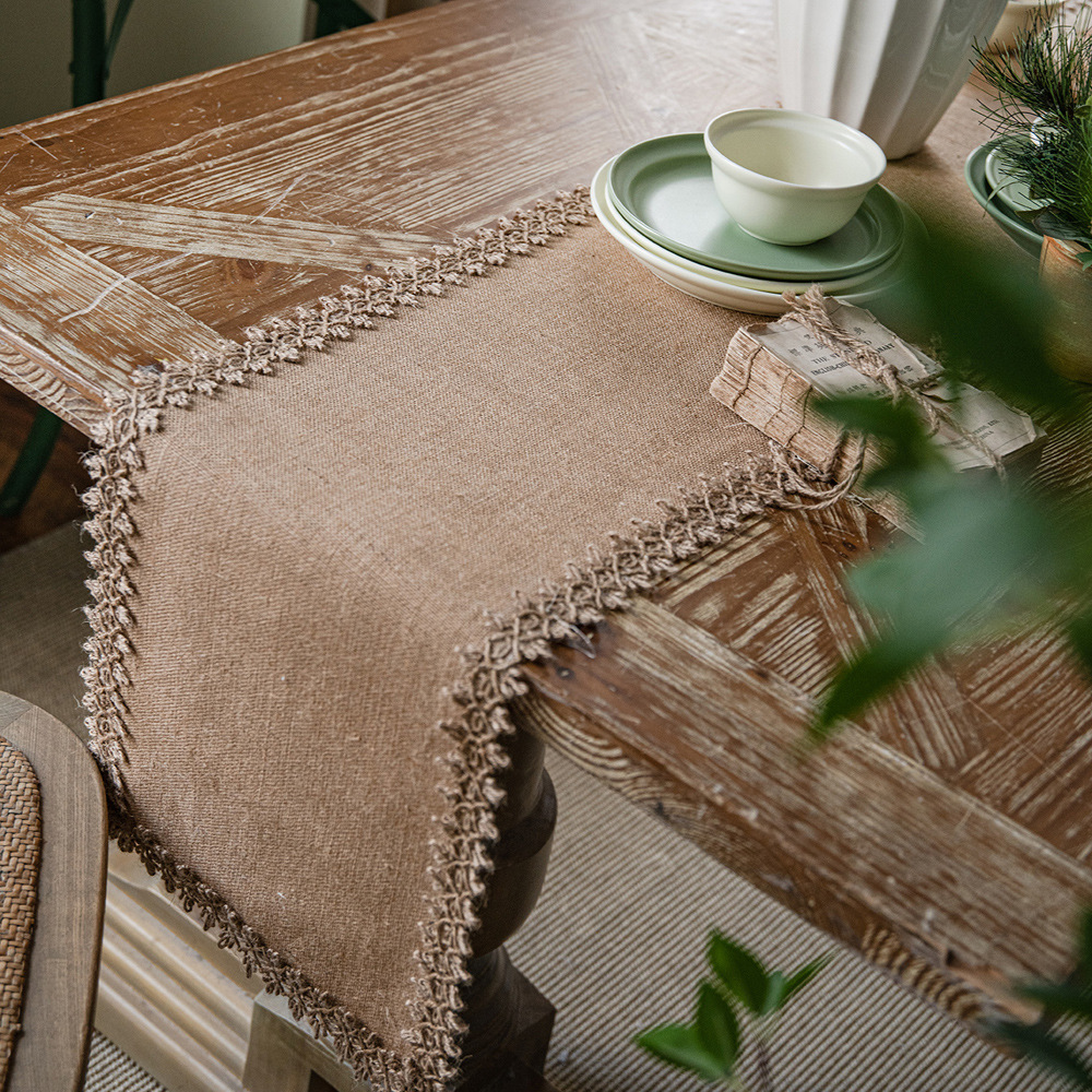 Праздничный текстиль Sunny Textile, украшение для вечеринки из натурального плетения с кисточками, Настольная дорожка в американском стиле