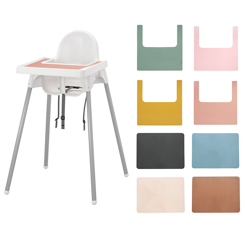High Chair Custom Pure Color Placemat Feeding Solid Food Dining Plate Placemat Soft Baby Silicone Placemat Tableware Baby Stuff
