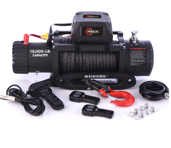 12v лебедка 12000 фунтов синтетическая веревка лебедка 4wd прицеп внедорожный