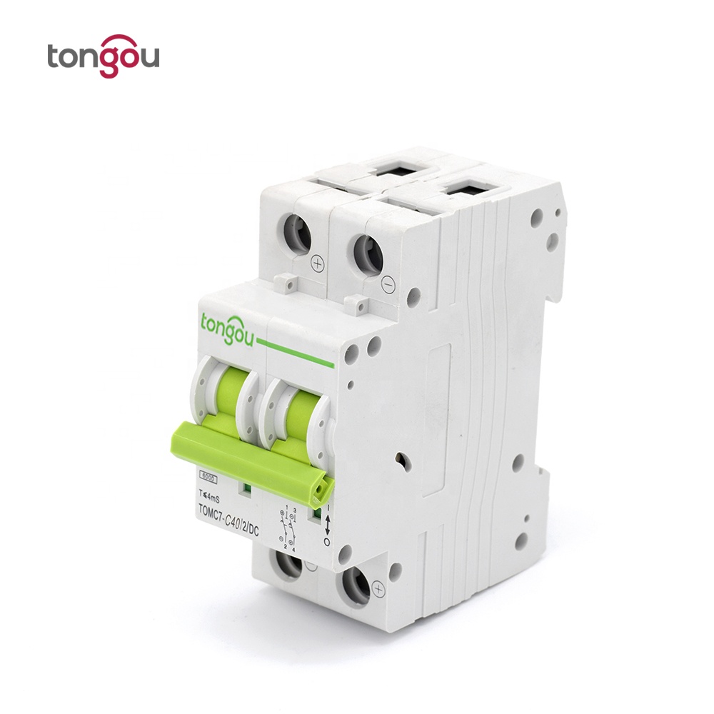 TOMC7DC-63 MCB 2P 40A 12V-550V Curve C DC Миниатюрный автоматический выключатель solar pv system Mcb положительный отрицательный полюс mcb
