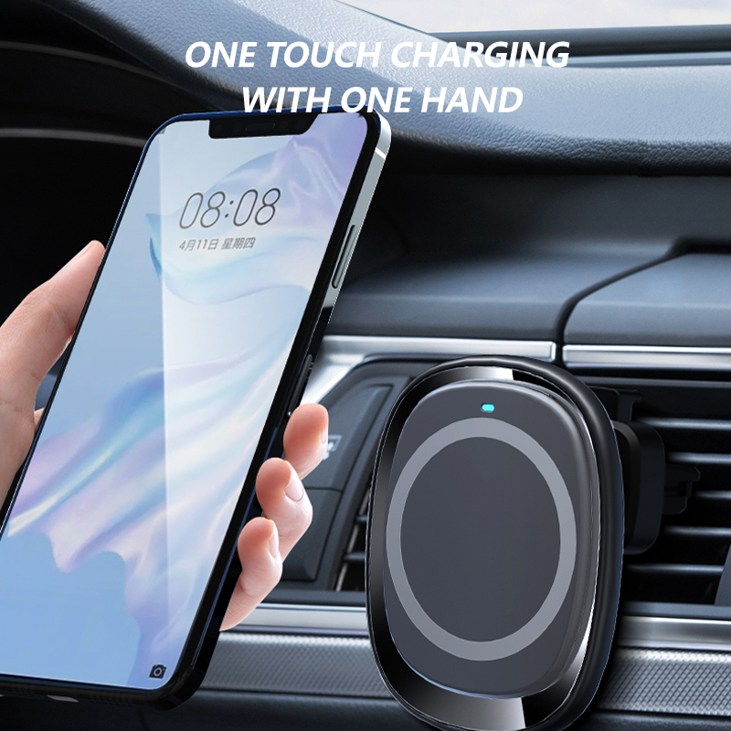 Mount 15W Fast Charging Wireless Car USB C Phone Charger Type-C Travel Car Charger with Mobile Holder for iPhone 12/pro/mini