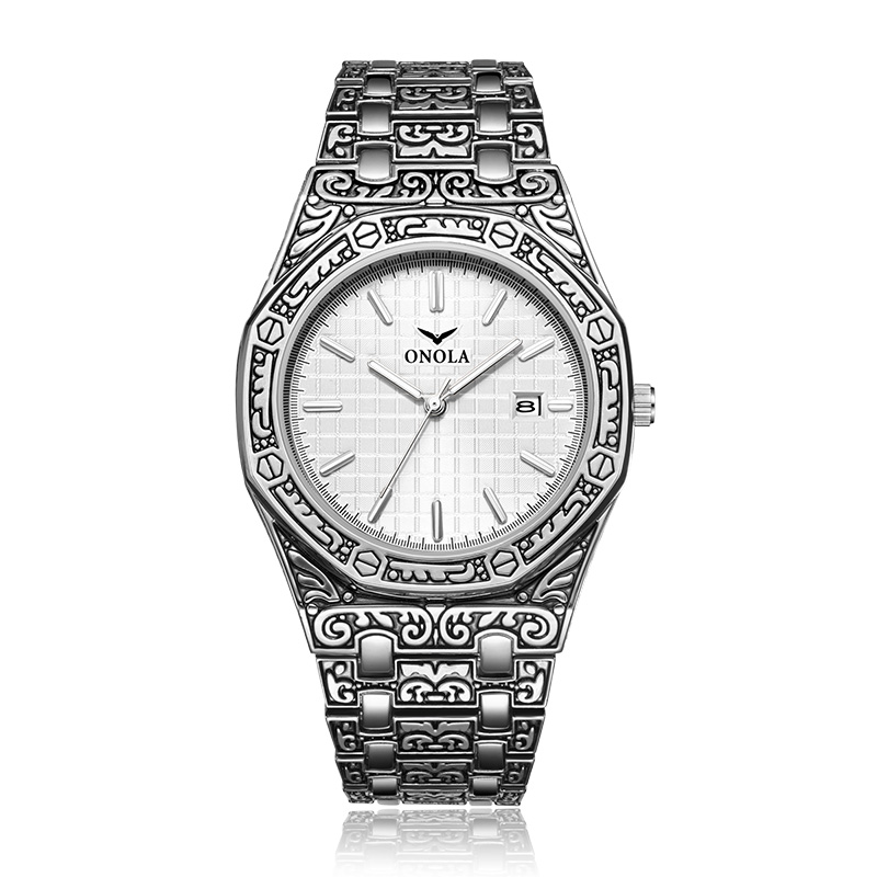 Top Brand ONOLA Men Analog Quartz Watch Mens Fashion Luxury Gold Watches Stainless Steel Waterproof Wristwatch Relogio Masculino