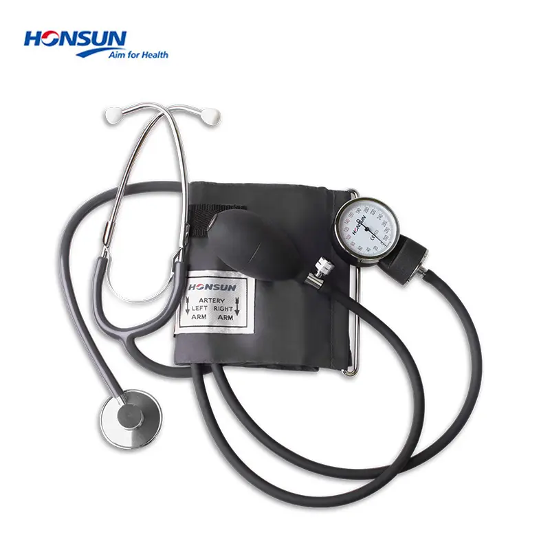 Medical Manual Arm Aneroid Blood Pressure Monitor Sphygmomanometer With Stethoscope