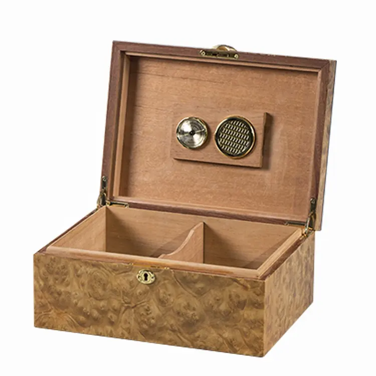Подарочный Мужской деревянный гигрометр из красного дерева коробка для сигар с отверстием для ключей
