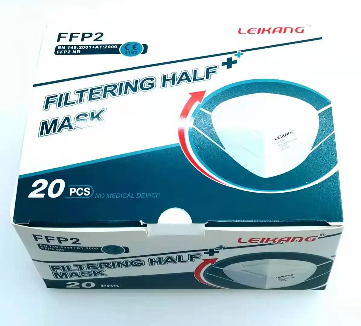 FFP2 маска Leikang брендовая фильтровальная полумаска одноразовая ffp2mask с CE EN149