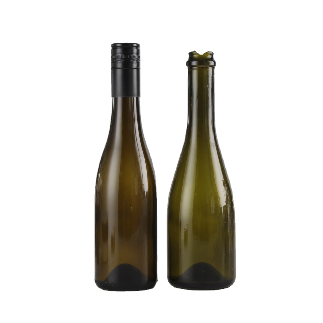 green color Big belly 375ml glass wine bottle Green Clear Brown Frosted Empty Wine Bottle Glass Champagne Bottle