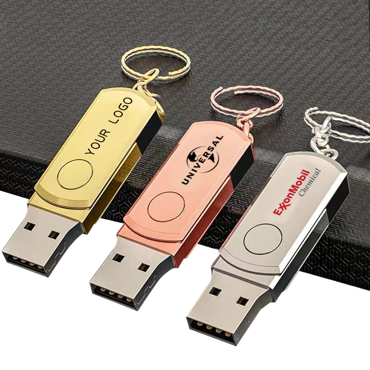 Поворотный металлический USB-накопитель 2,0 3,0 с логотипом на заказ, usb-накопитель 16 ГБ, 32 ГБ, 64 ГБ, индивидуальный usb-накопитель для корпоративного подарка
