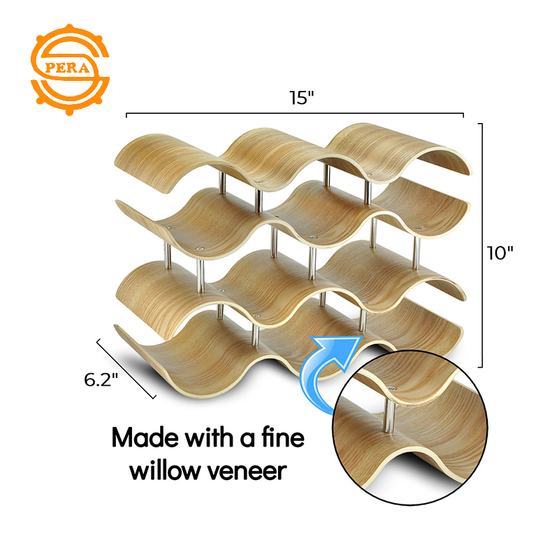 2021 hot sell metal wall mounted hexagon wine racks wood