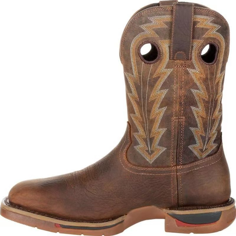 Custom Western Boots Square Toe Plus Size Knee High Western Cowboy Embroidery Boots for Men