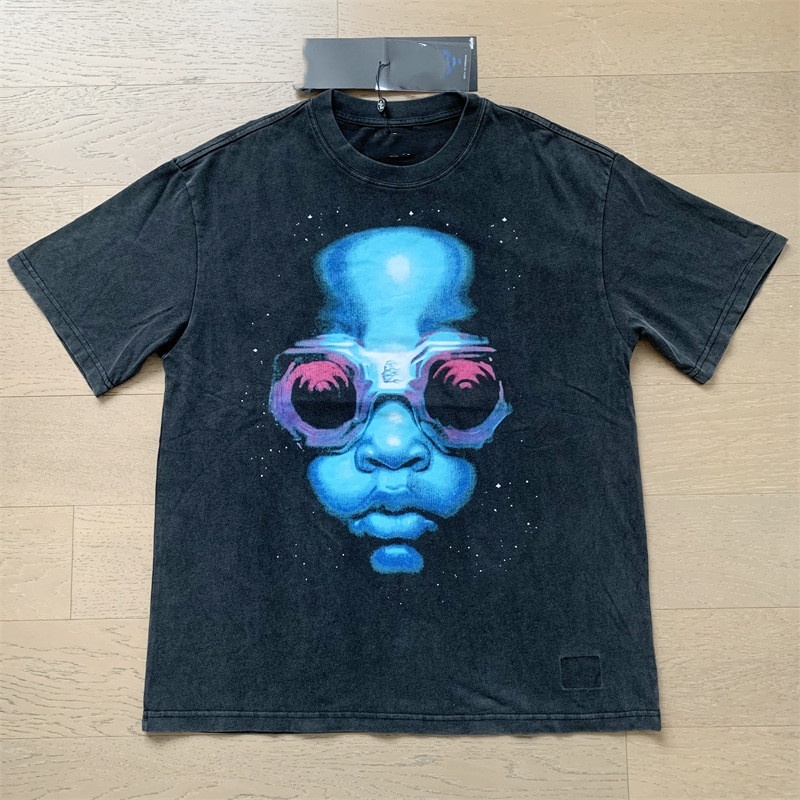 Top Quality Hell Cotton Star With Tags Men's Hellish Star Street Wear Tshirt Wash Water 1To 1 T-Shirt Tee Clothing Sale
