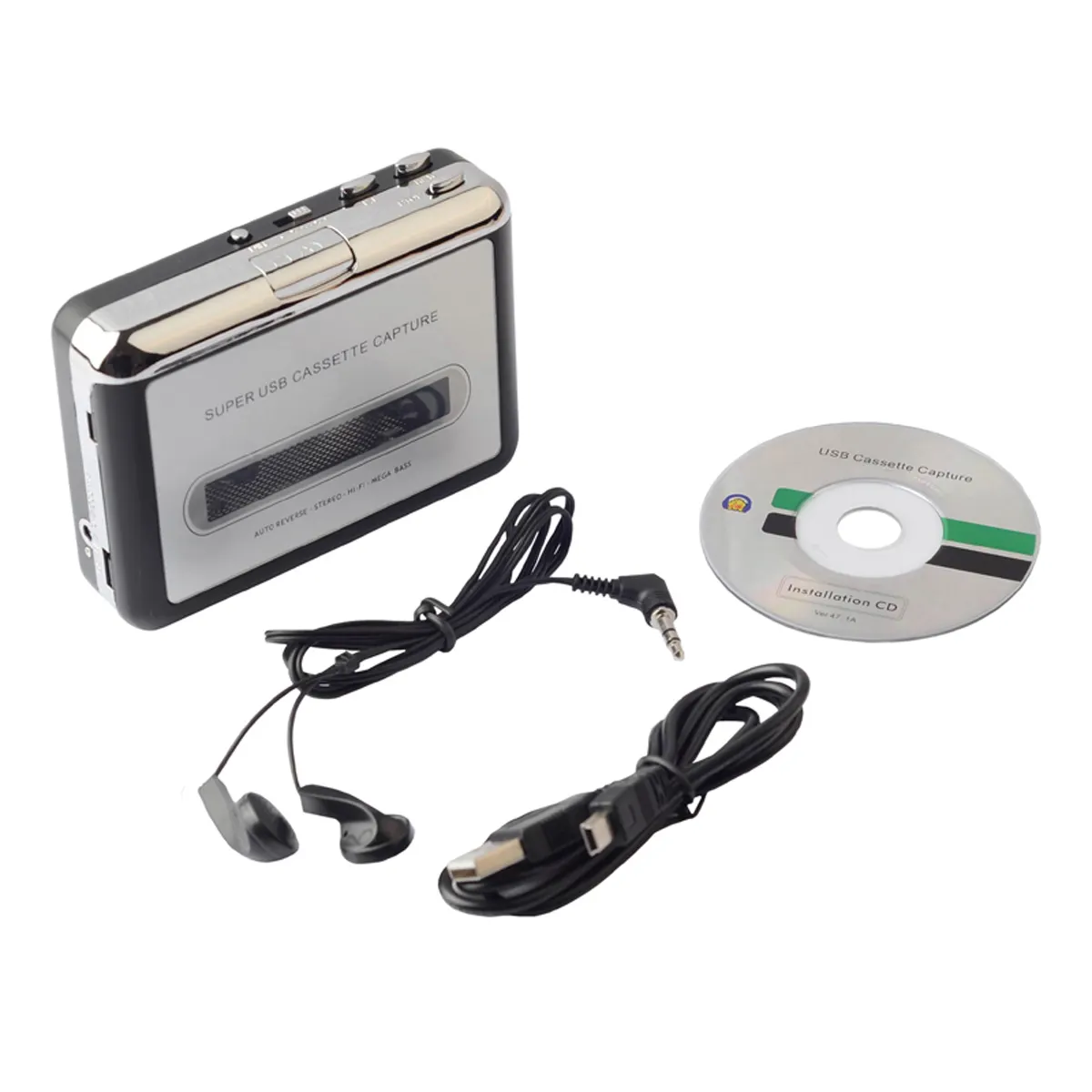 USB Cassette Capture Player Tape to PC Portable USB Cassette to MP3 Converter