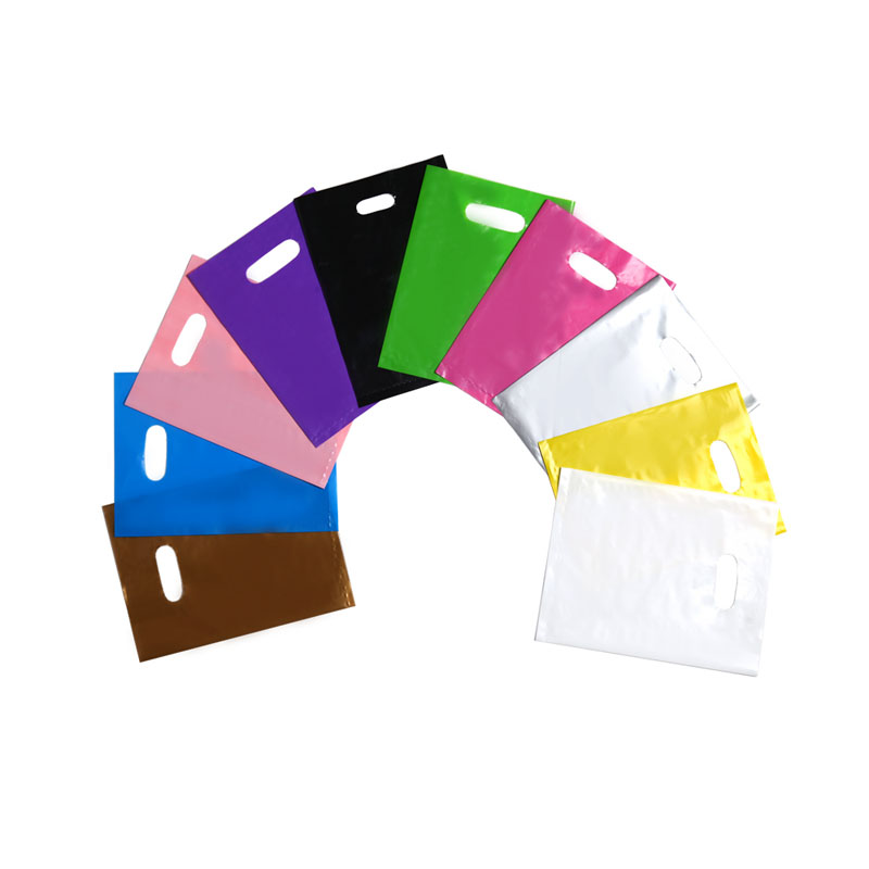 Eco-Friendly Factory wholesale custom HDPE LDPE PE Die-cut Plastic handle shopping Bags