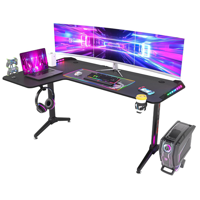 Esports Home Office Modern Custom Ergonomic Laptop Table L shaped Gamer Desk RGB Study Gaming PC Computer Table Desk