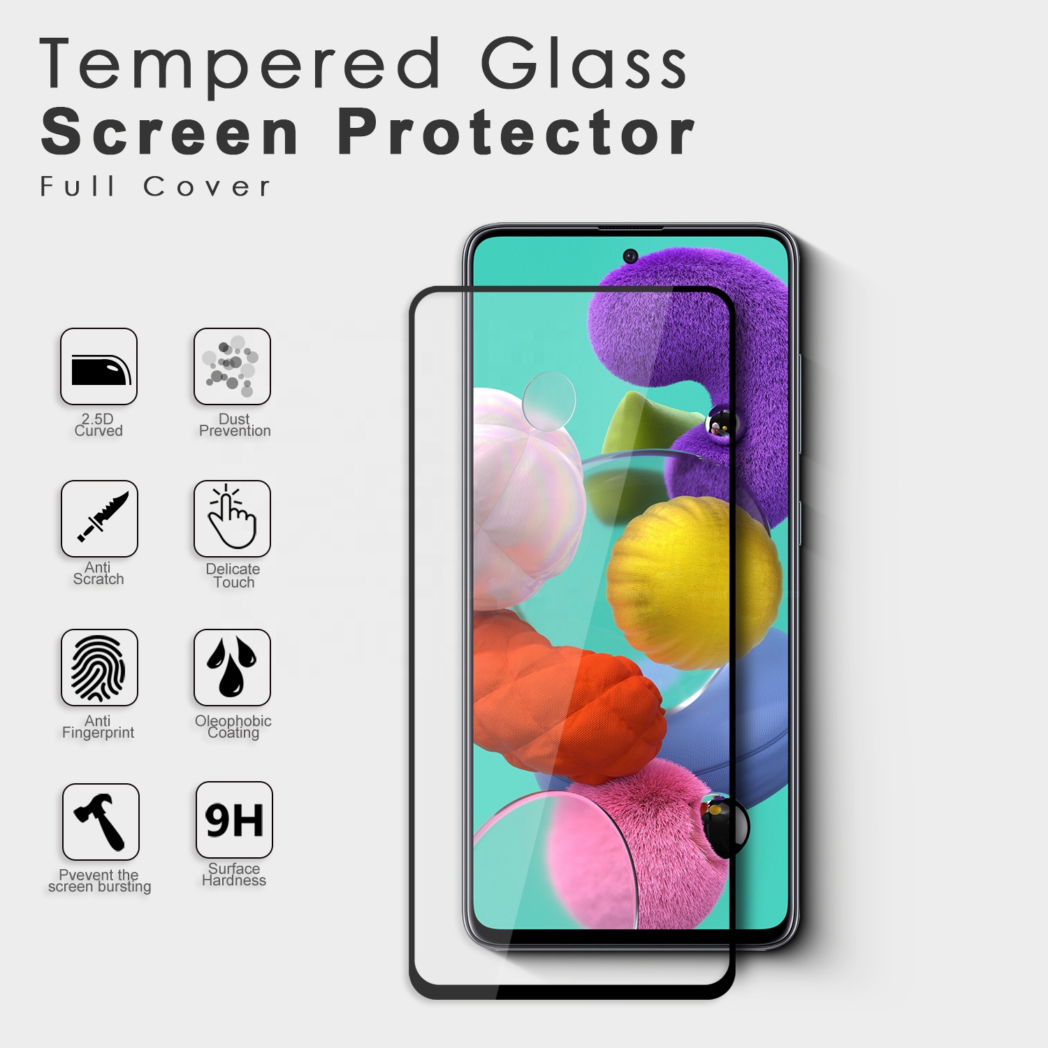 Для Samsung Galaxy A51 без пузырьков 2.5D прозрачное закаленное стекло 9H защита экрана от царапин