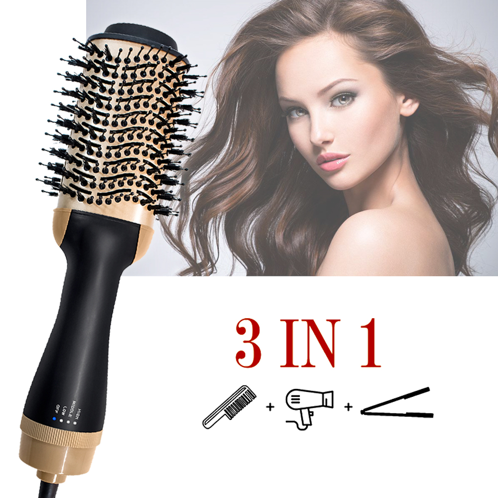 One Step Hair Dryer Volumizer Hot Air Brush 3 in 1 Styling Ionic Brush Styler Hair Straightening Brush