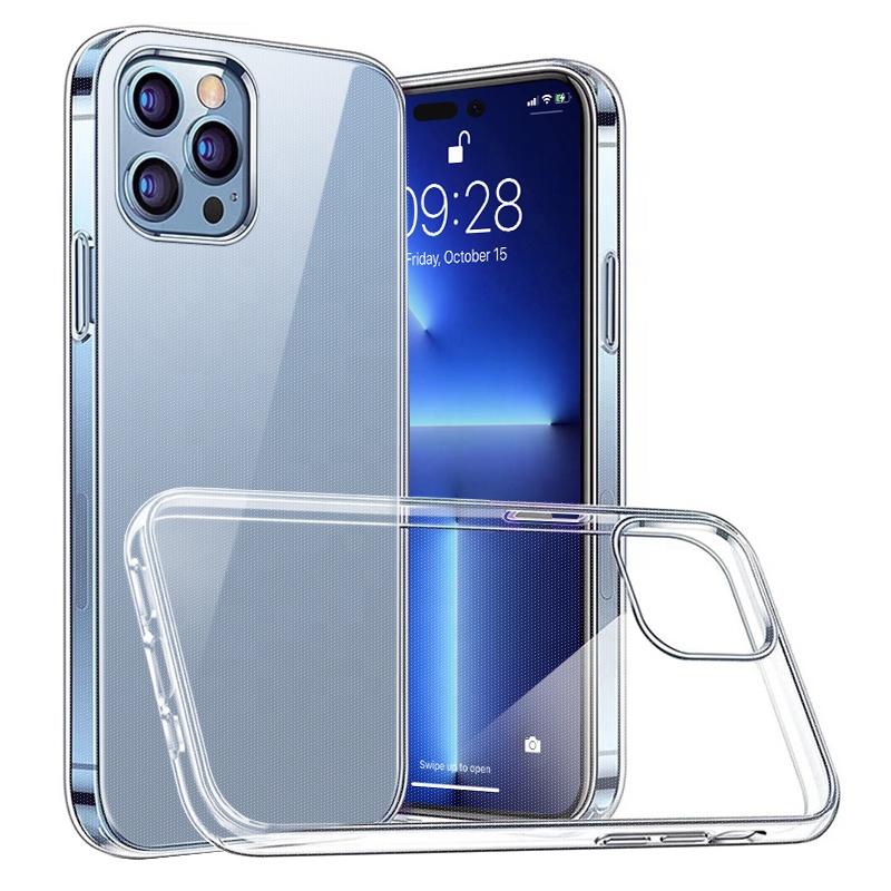 Силиконовый чехол для телефона из ТПУ для iPhone 14 Pro Max, против царапин, ультрапрозрачный, мягкий, оптом