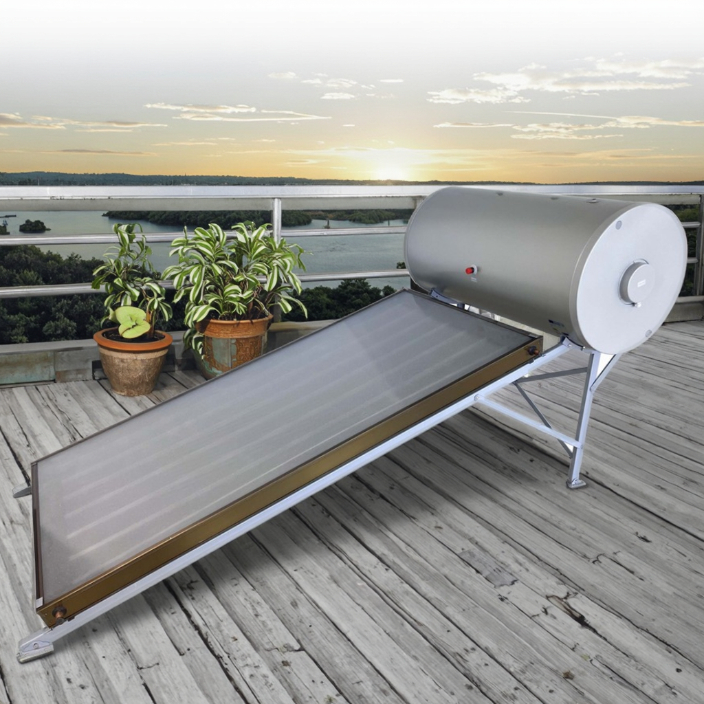 Sunfly Homemade Solar Thermal Flat Plate System Aluminum Solar Water Heaters for Household Hotel Garage & RV for Shower