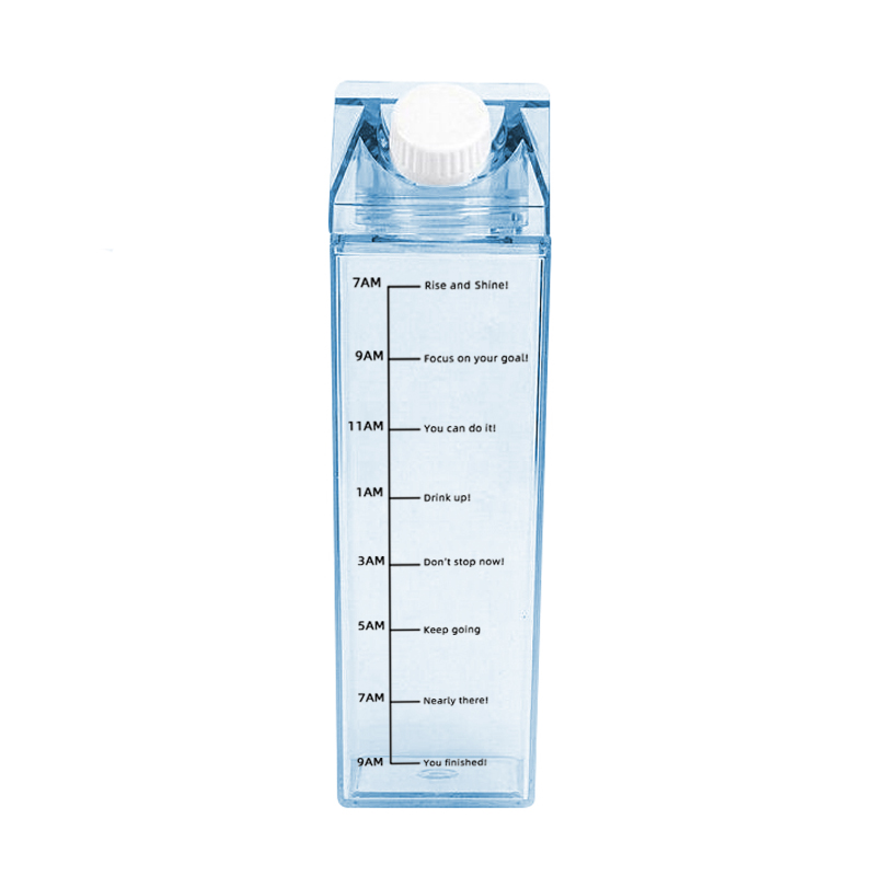 Cheap Wholesale Bpa Free 500ml/1000ml Clear Milk Carton Water Bottle Motivational Water Bottle With Custom Logo