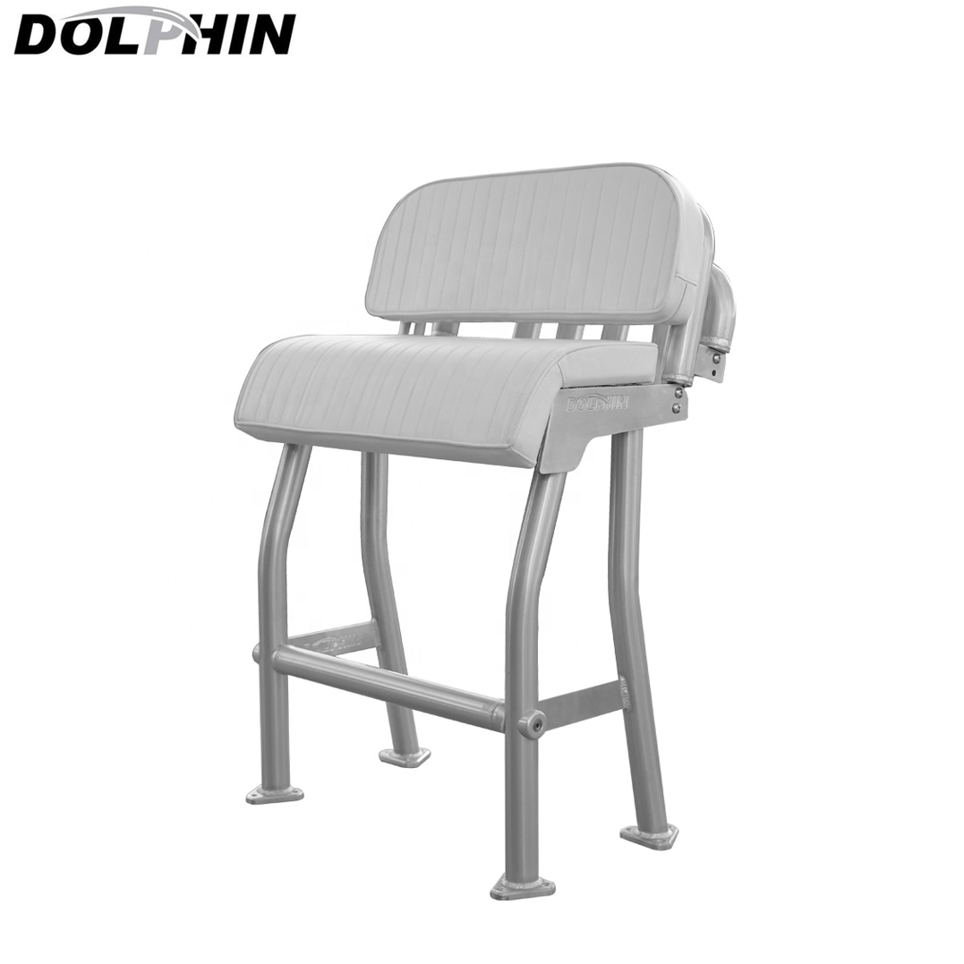 Консоль Dolphin Centre Pro2 T, верхняя наклонная стойка, сиденье для лодки, Белая Подушка с алюминиевыми держателями для удочек