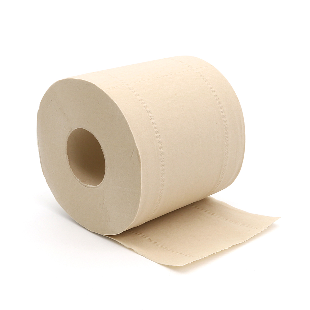 Free Sample Customised Printed 12 Rolls 15 gsm 3-Ply Natural Bamboo Pulp Toilet Paper FSC Certified Virgin Wood Dot Bathroom