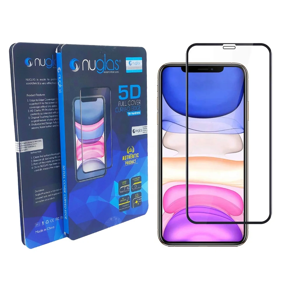 Nuglas 5D изогнутое закаленное стекло для защиты экрана iPhone 11