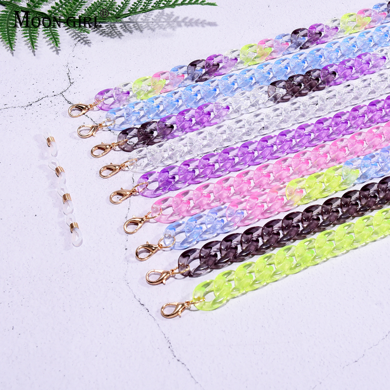 Fashion Neck Strap Holder Reading Glasses Eyeglasses Accessories Transparent Acrylic Sunglasses Chains Lanyard for Women
