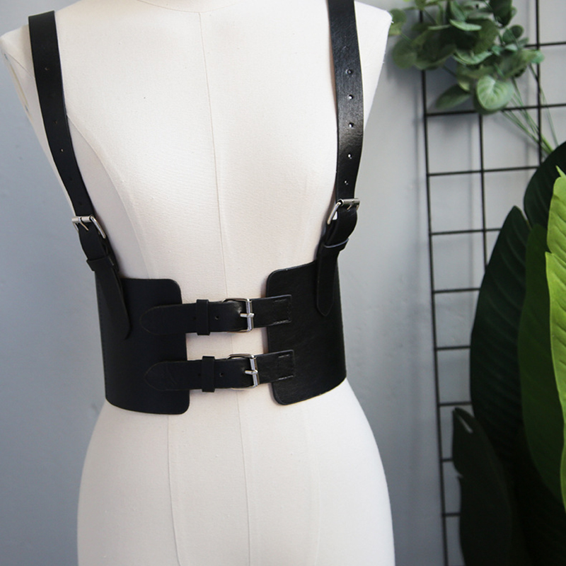 INS Fashion Solid Color Women PU Belts Personality Punk Strap Waist Seal Accessories