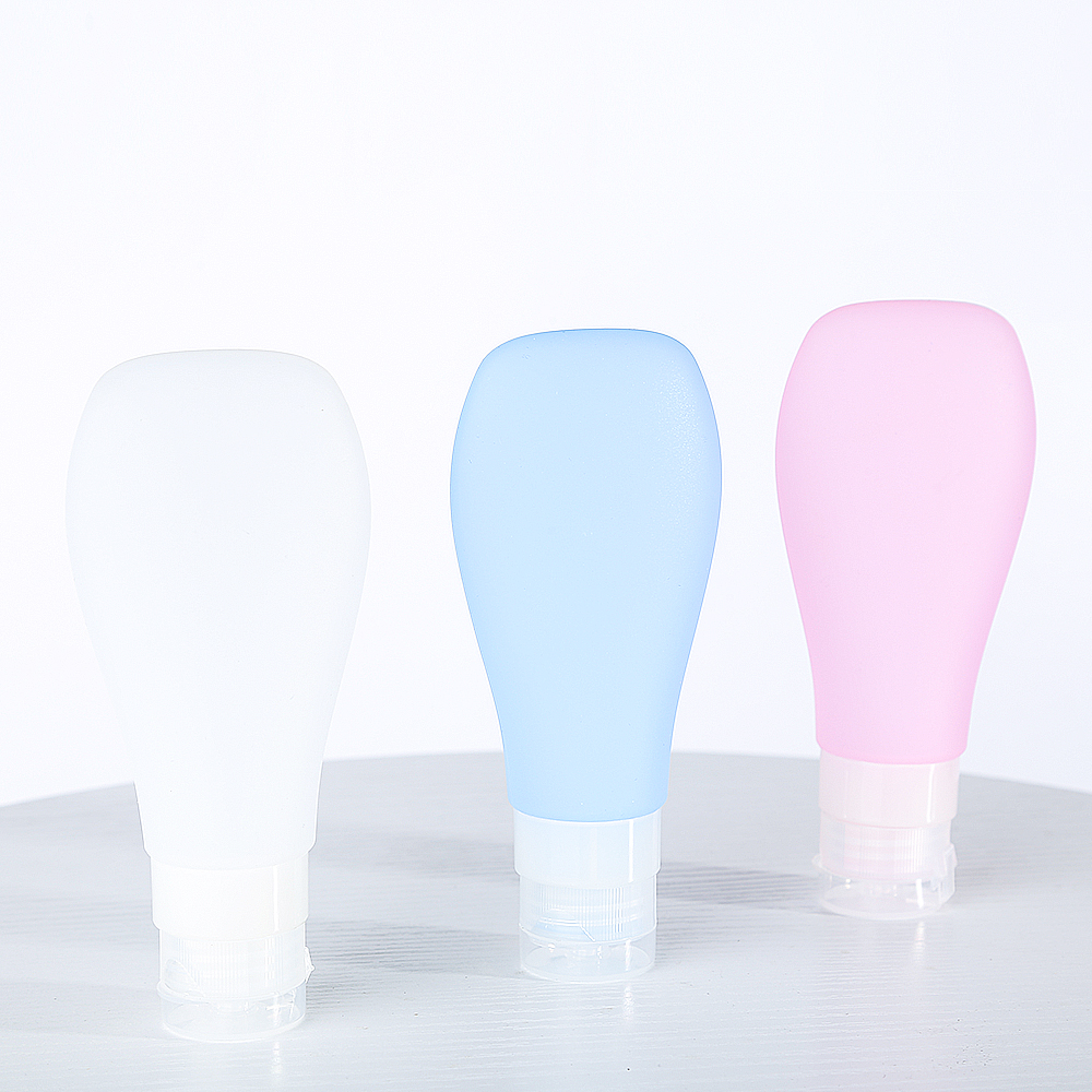 30ml 50ml 70ml Silicone soft travel dispenser bottle flip cap travel size refillable mini shampoo hand gel squeeze bottle