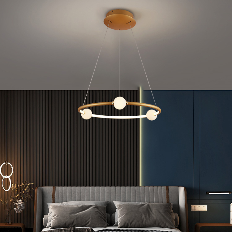Wholesale Indoor Decoration Living Room Bedroom Gold Black Color Modern Chandelier Pendant Light