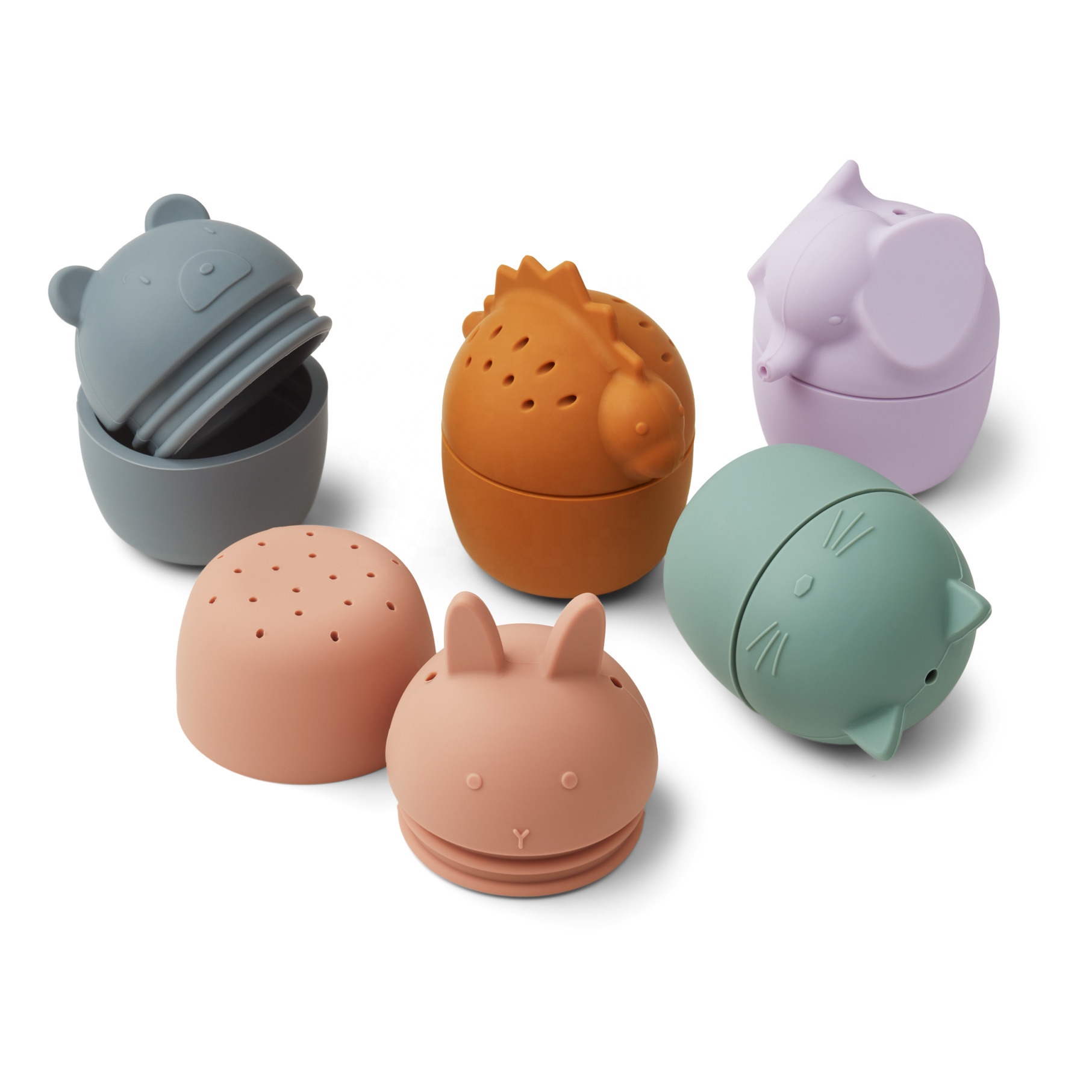 2021 NEW CPC Approval Silicone Animal Bath Toys, New Colorful Customized Silicone BATH TOYS