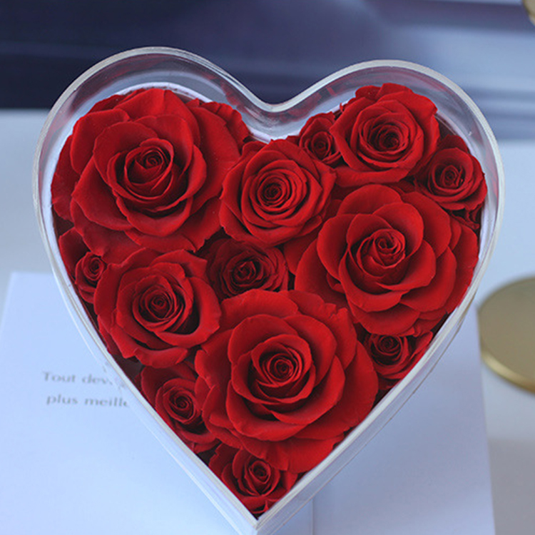 Best Decorative Flowers &amp;real flowers Wreaths Natural Preserved Eternal Rose Heads Floral Gift Box