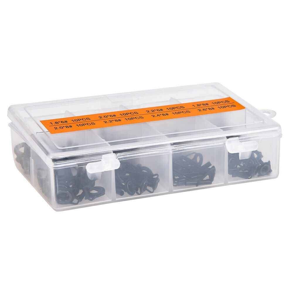 Drop Shipping 8 Sizes Set 80PCS Ceramic Guide Tips Top Eye Rings Line Fishing Rod Repair Kit