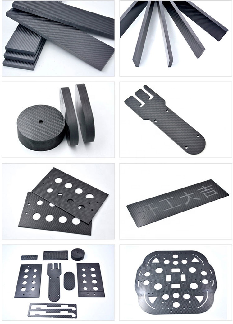 Glossy Matte Twill Plain 3K Carbon Fiber Plate with CNC cutting