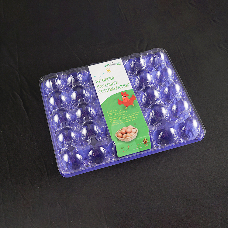 30 Holes PET Plastic Egg Trays Chicken Egg Packaging Container Tray with Lid