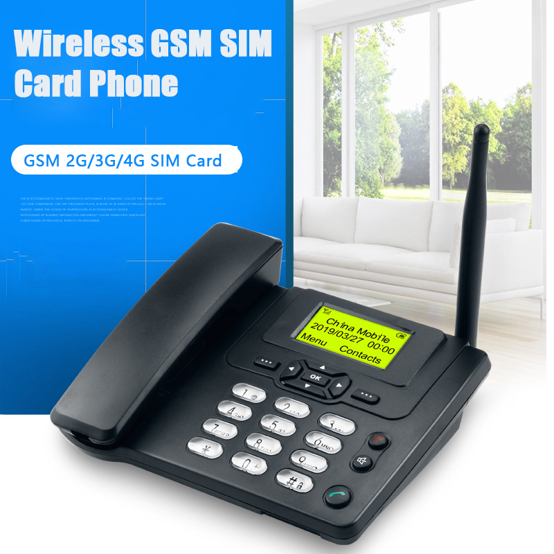 GSM SIM карты стационарный телефон с FM радио Call ID стационарный telehones беспроводной телефон для дома фиксированной телефонной связи черный