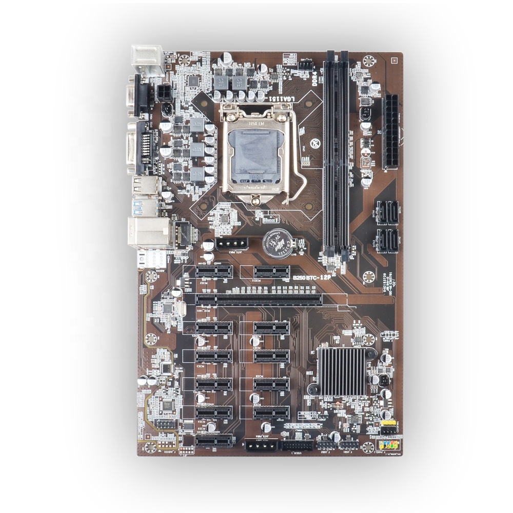 LGA1151 B250 добыча эксперт двухканальный DDR4 BTC 12 GPU поддерживает B250P материнская плата