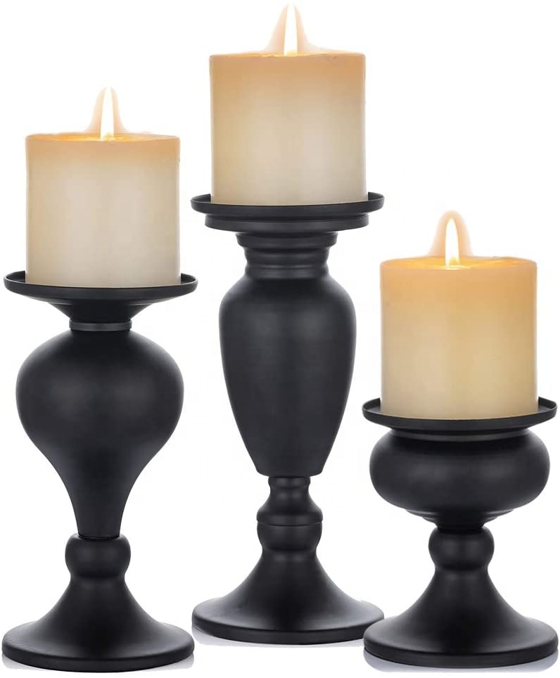 Wooden Candle Holder Stand, Rounded Turned Columns, Unity Candle Holders
