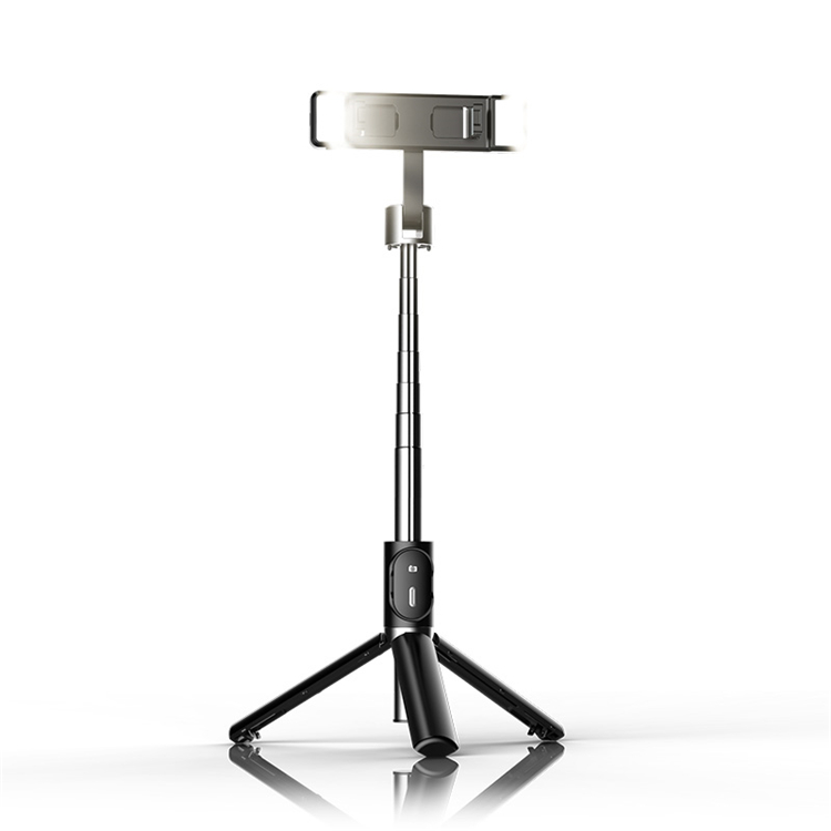 Wholesale High Quality Mobile Phone Selfie Stick With Double Fill Light Stainless Steel Tube