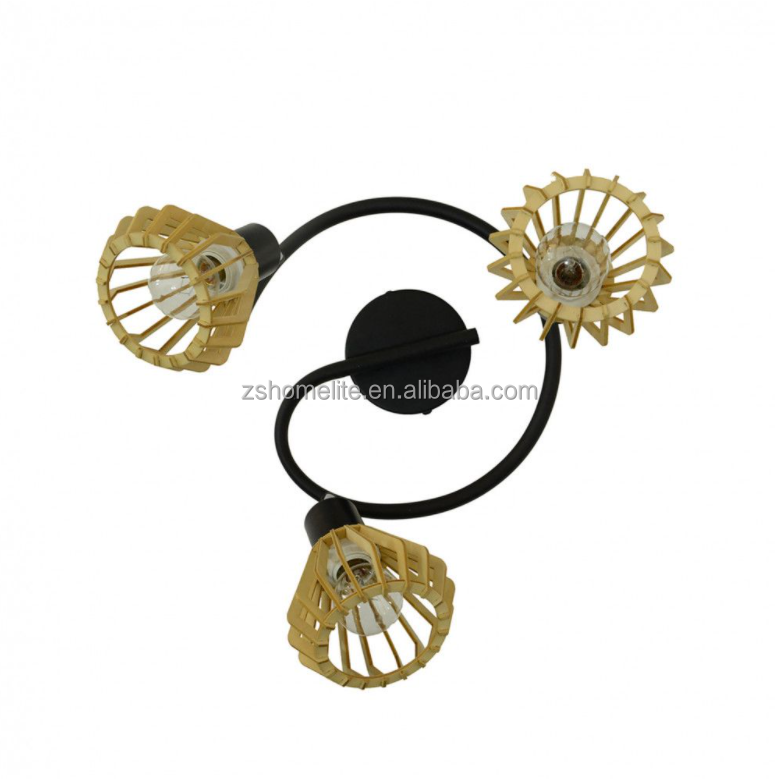 Quality wooden ceiling nordic style lighting wood ceiling lamp E14 led celling light