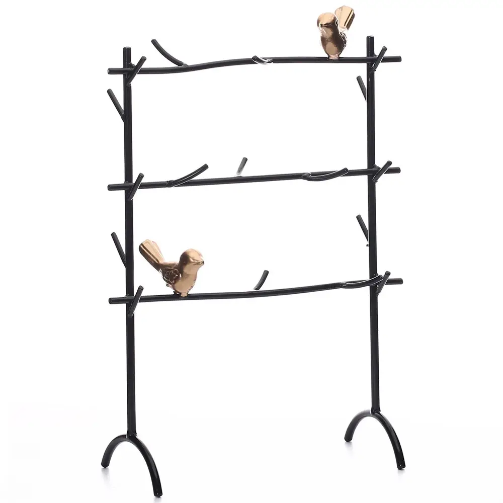 High Quality Decorative Gold Metal Iron Hanging Jewelry Rack Stand Display Rack For Jewelry