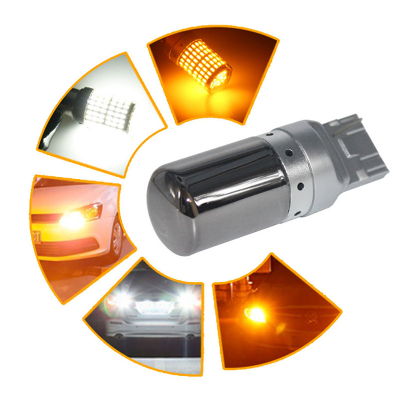 1156 Ba15s T20 LED P21W W21W PY21W светодиодные лампы Canbus без гипер-вспышки автомобильный сигнал поворота парковочные огни 3014 144 smd