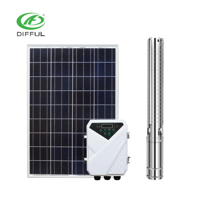 Солнечный водяной насос dc deep well pump 48V Полный комплект солнечных насосов