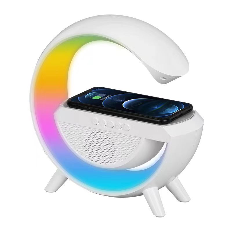 Многофункциональная колонка с RGB-подсветкой, беспроводное зарядное устройство, Портативная колонка с FM-радио, долговечная Ночная лампа