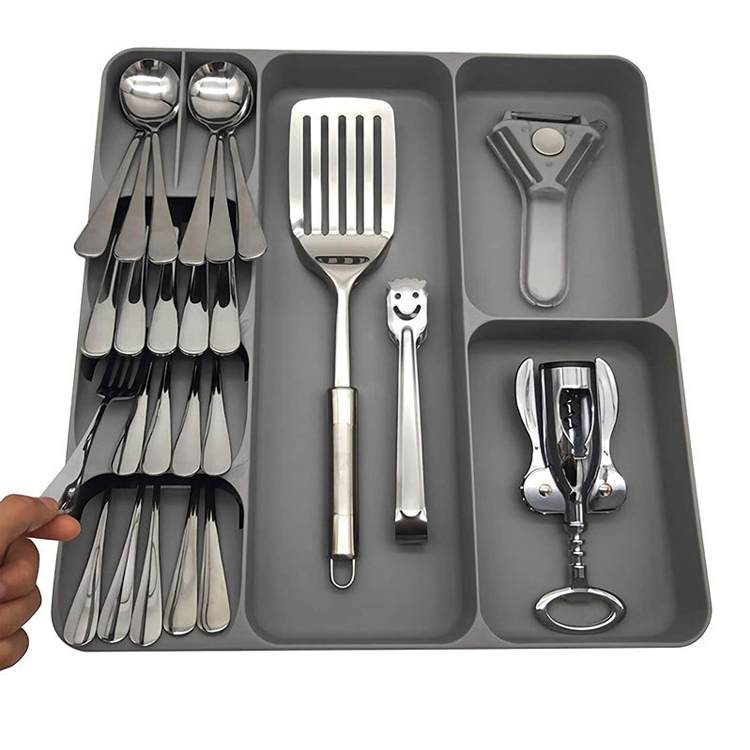 Wholesale new product multifunction Plastic Knife Block Holder Cutlery Storage Box