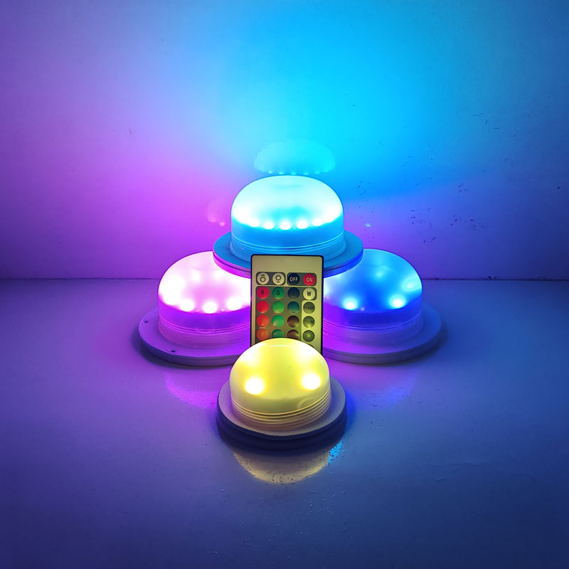 Battery Powered 16 Colors LED Dome Mood Light Base Under Table Lighting For Weddings