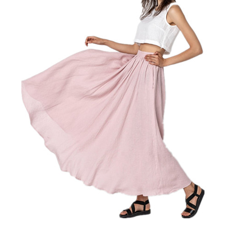Summer Skirts Womens Length Elegant High Waist Skirt Female Pleated Skirt