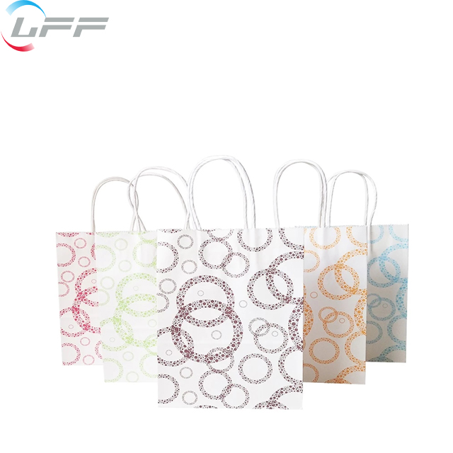 Popular Cute Wedding Thank You Colorful Paper Bags Kraft Paper Customized Offset Printing Recyclable OEM Service Is Acceptable